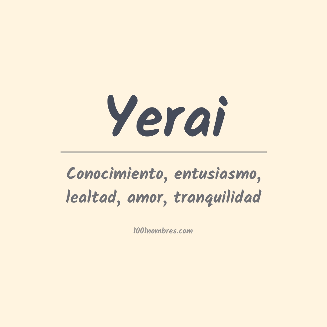 Significado del nombre Yerai