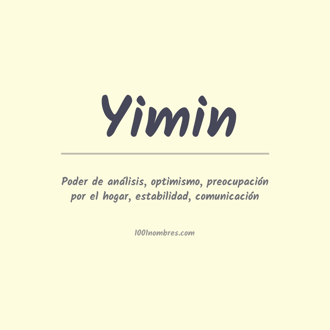 Significado del nombre Yimin Significado del nombre Yimin