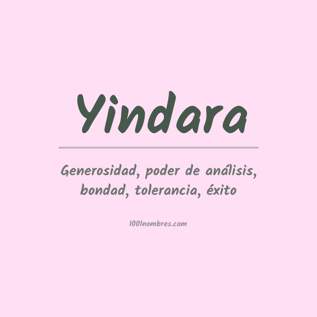 Significado del nombre Yindara