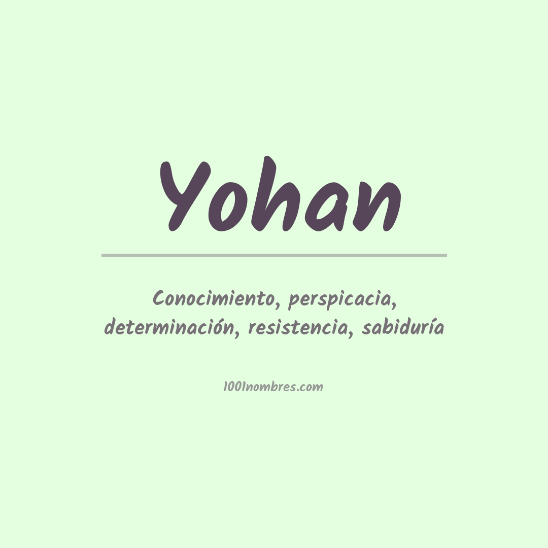 Significado del nombre Yohan
