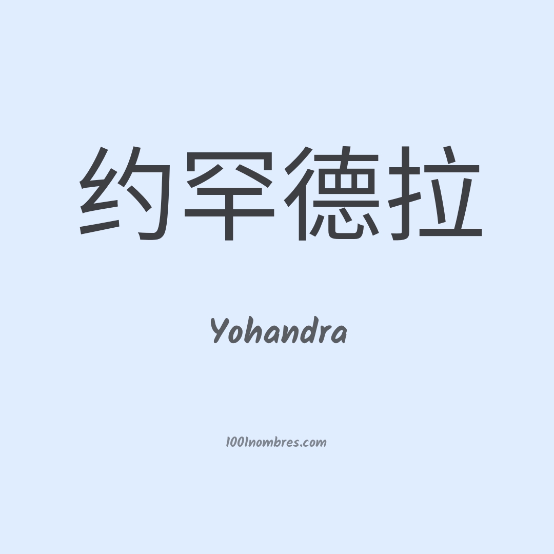 Yohandra en chino