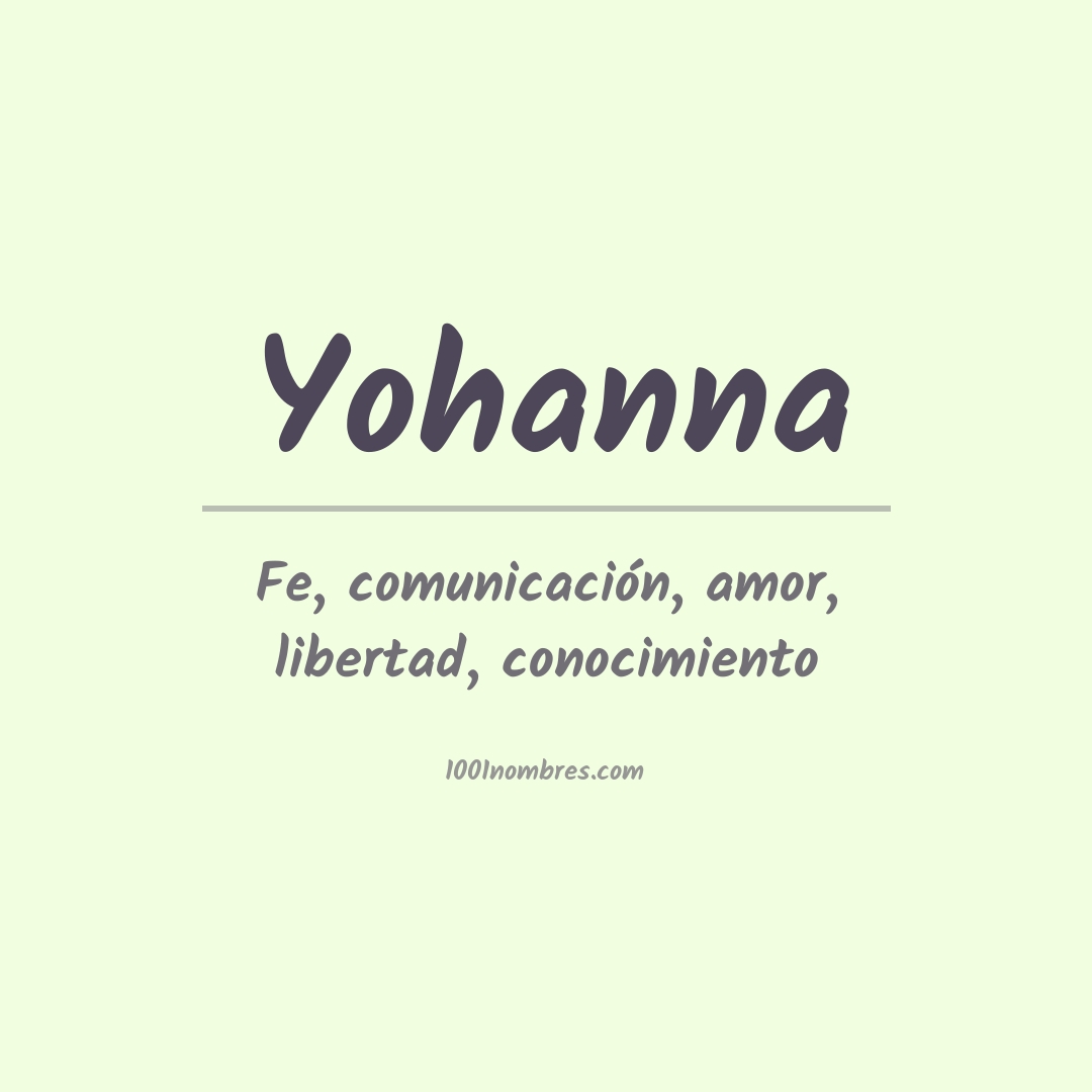 Significado del nombre Yohanna