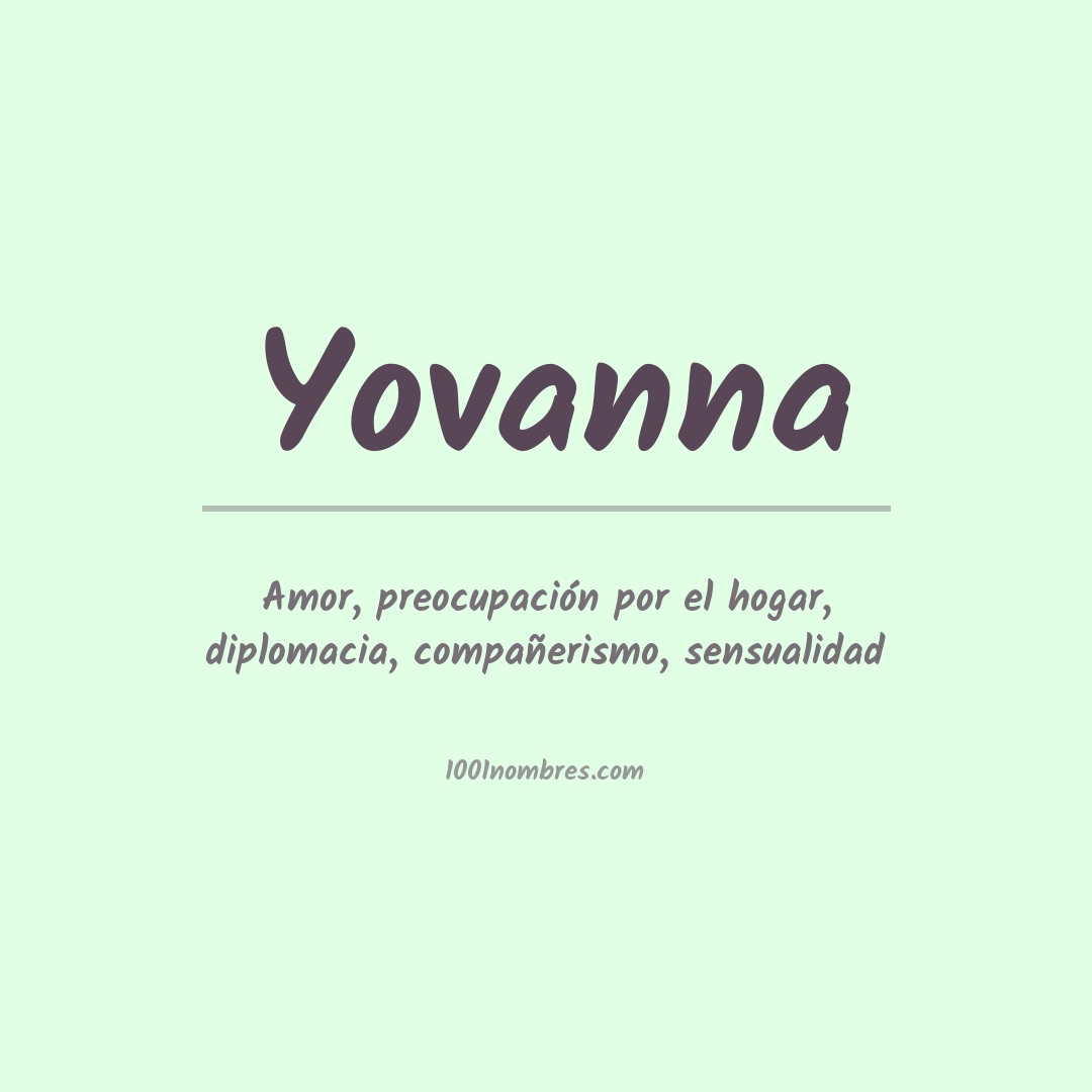 Significado del nombre Yovanna