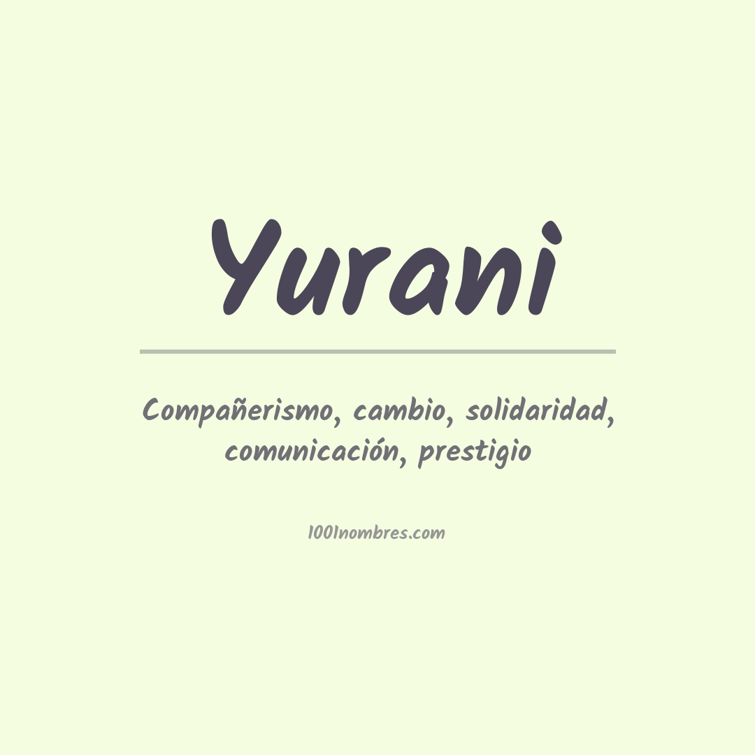 Significado do nome Yurani
