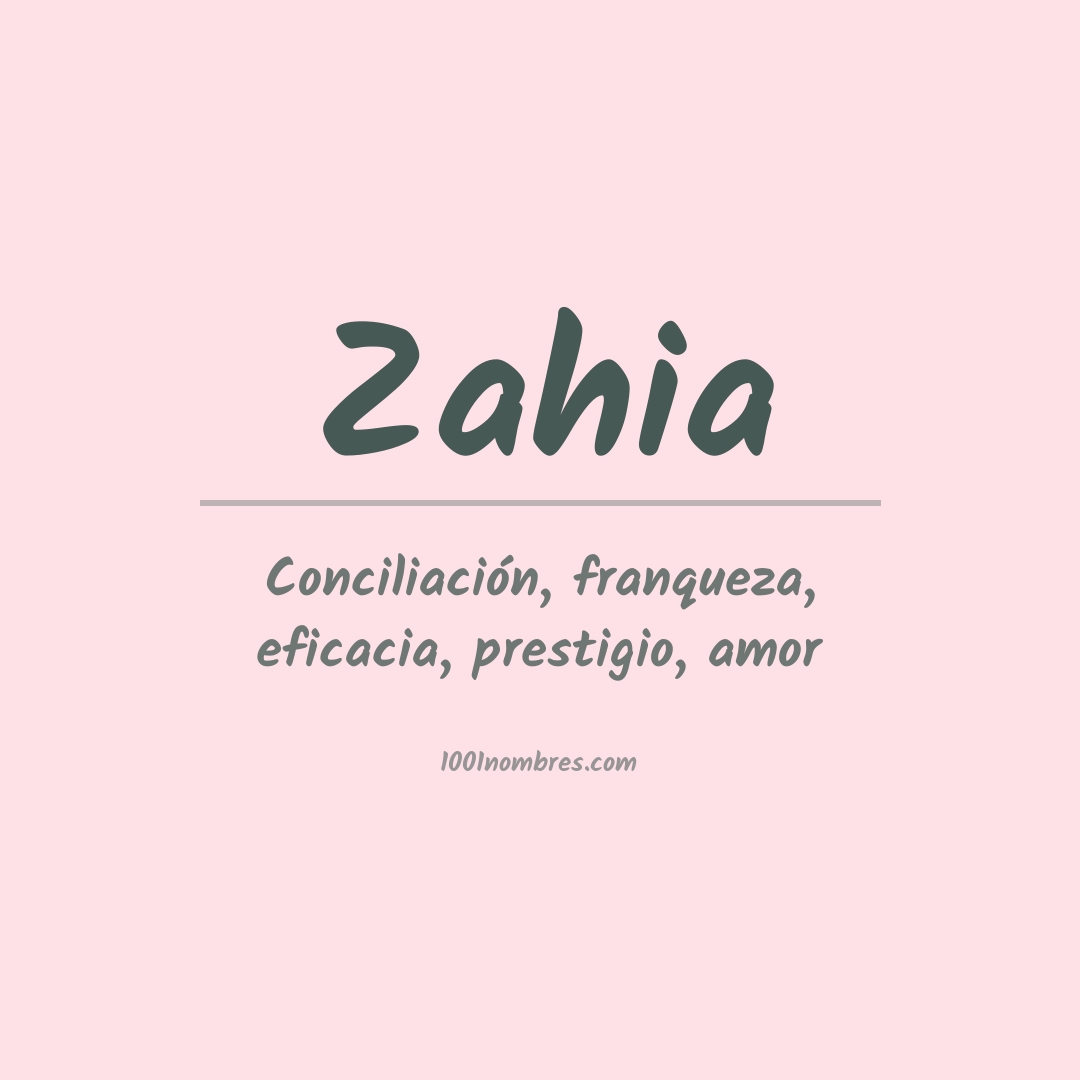 Significado del nombre Zahia