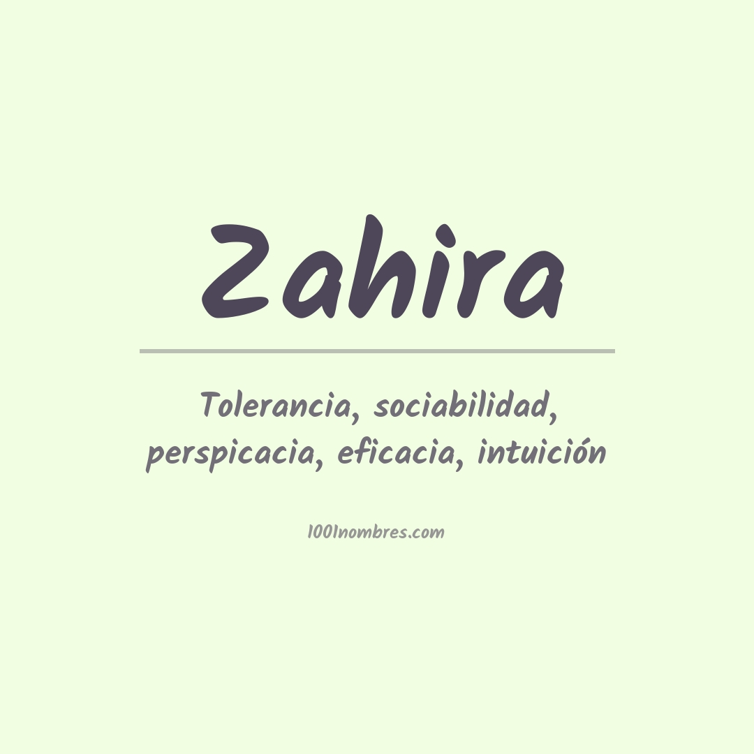 Significado del nombre Zahira