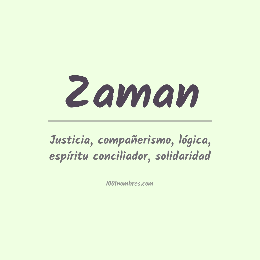 Significado del nombre Zaman