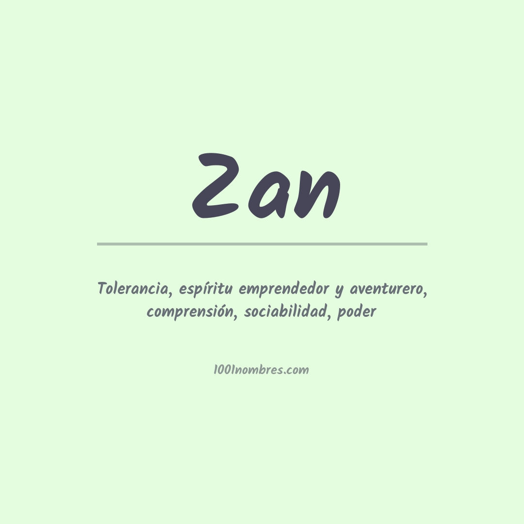Significado del nombre Zan Significado del nombre Zan