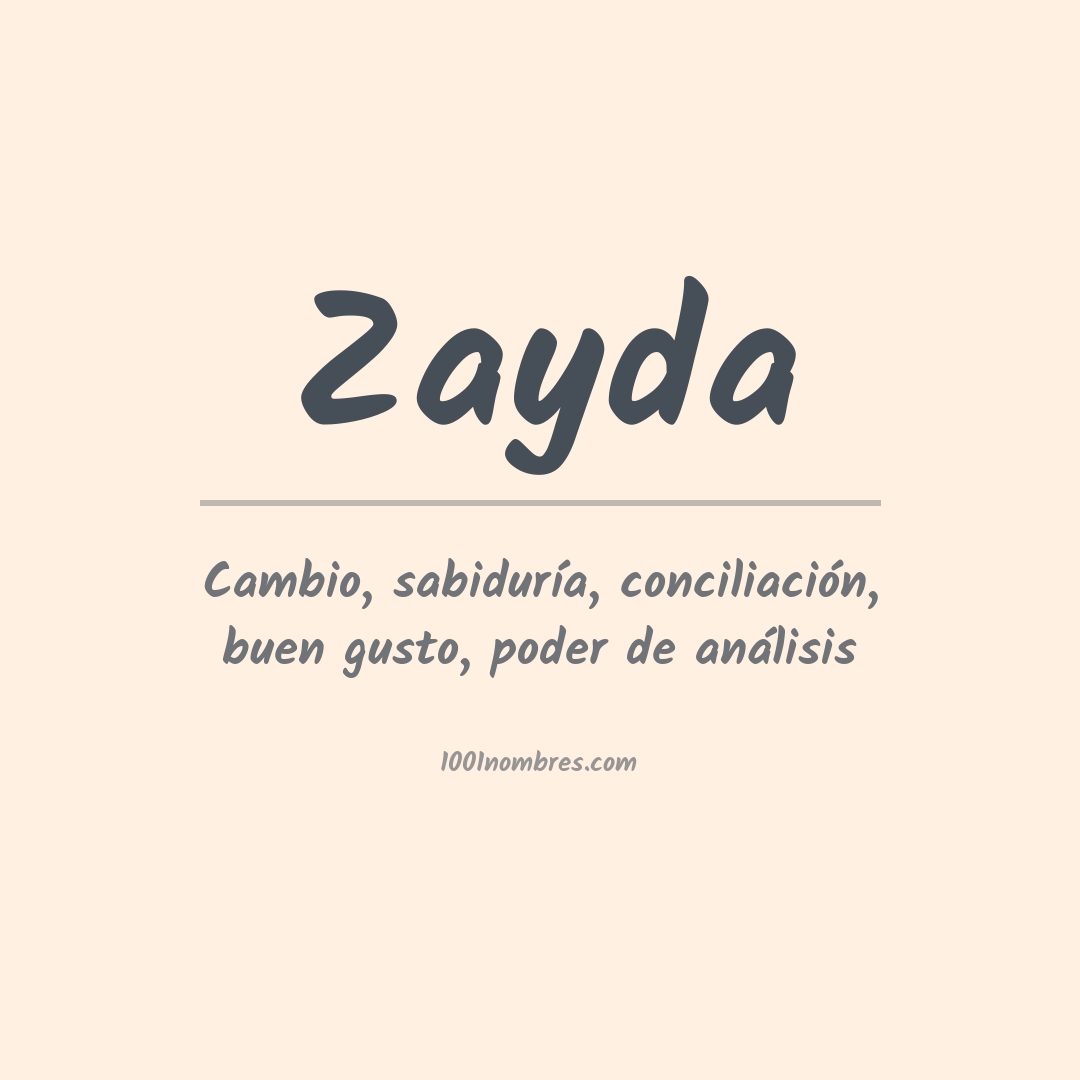 Significado del nombre Zayda
