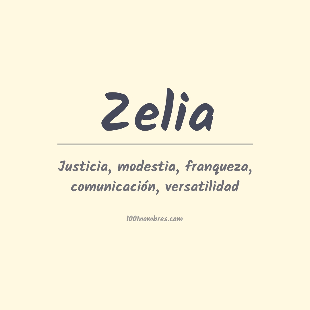 Significado del nombre Zelia