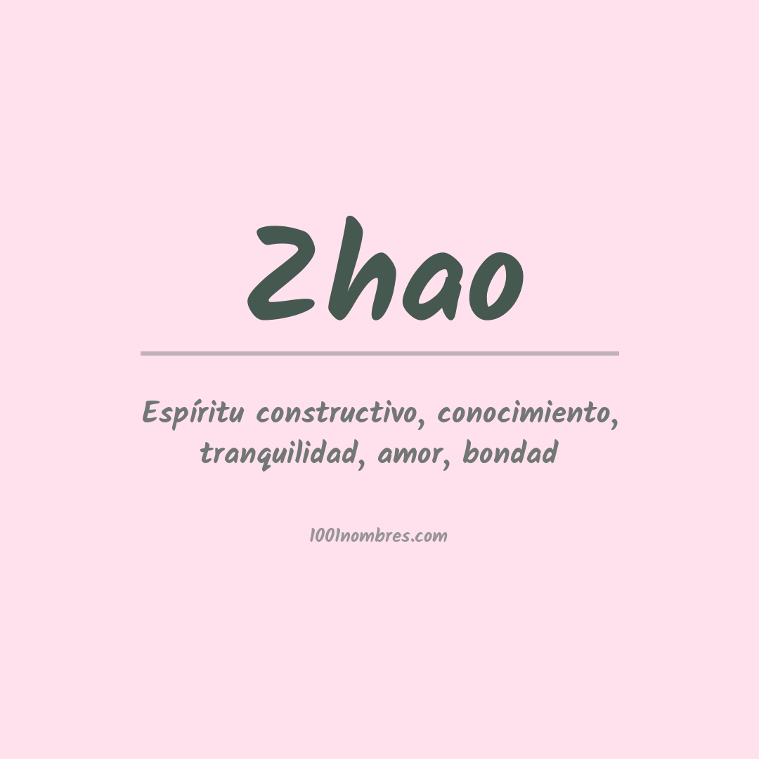 Significado del nombre Zhao