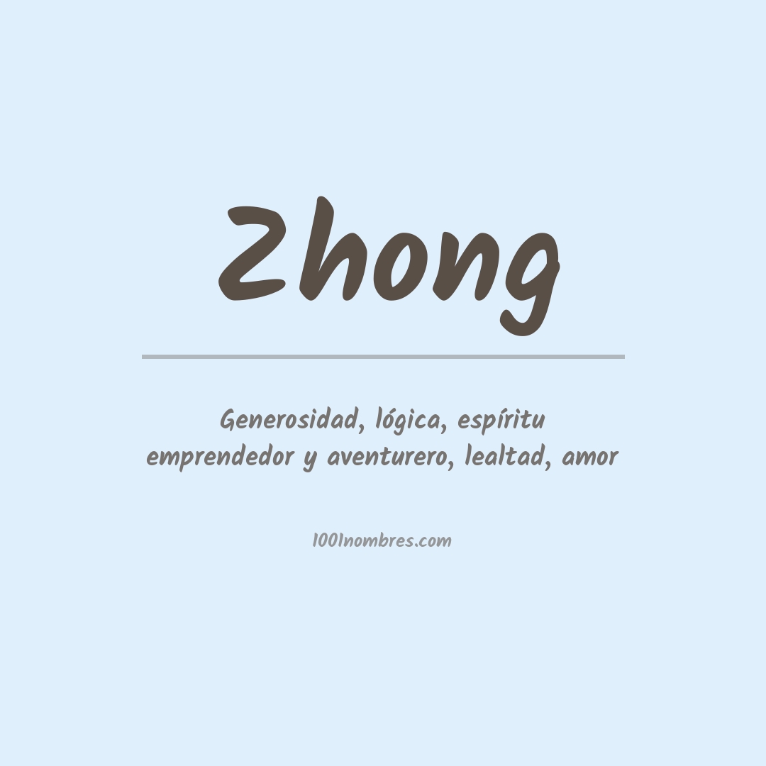 Significado del nombre Zhong