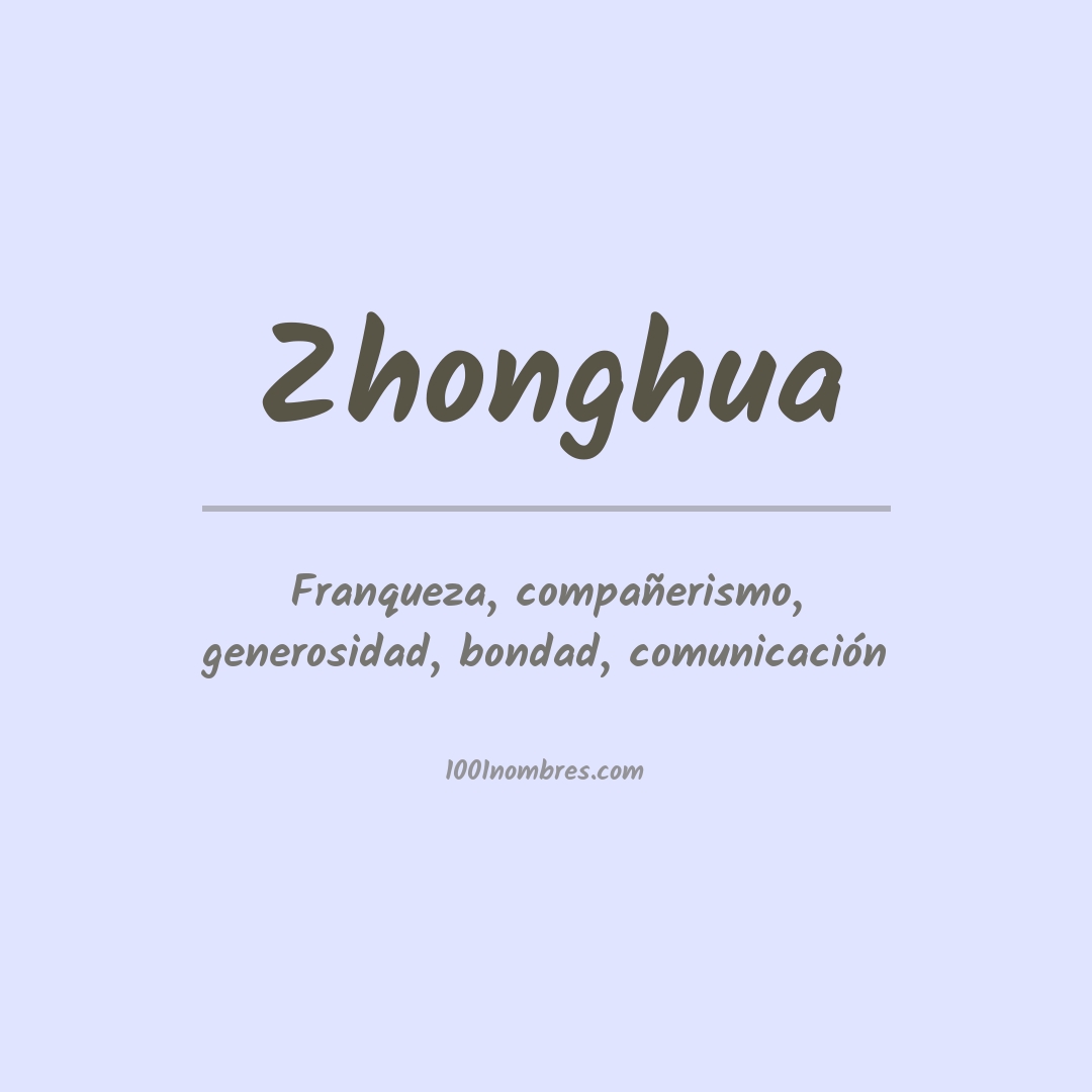 Significado del nombre Zhonghua