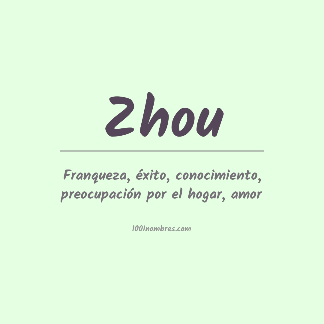 Significado del nombre Zhou