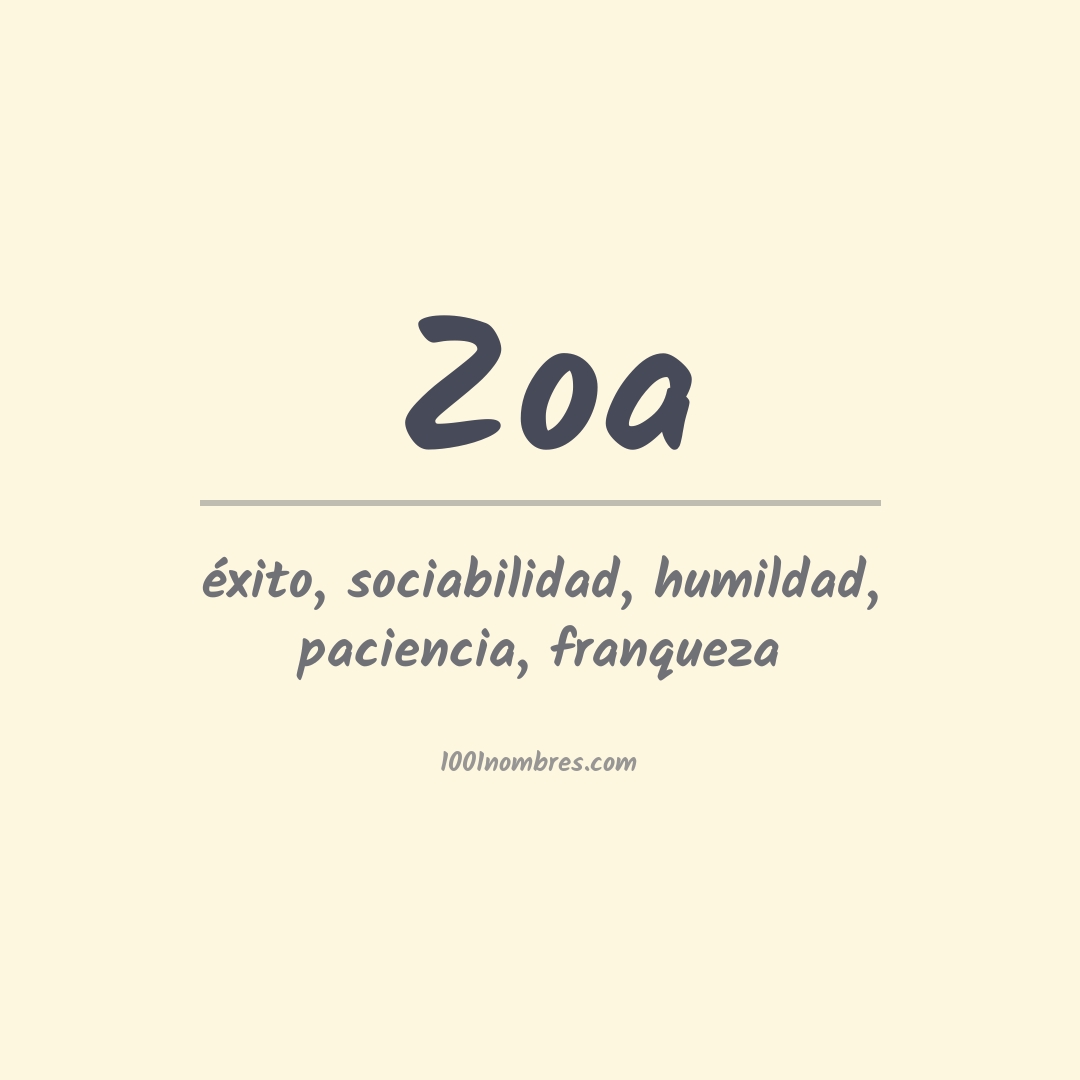 Significado del nombre Zoa Significado del nombre Zoa