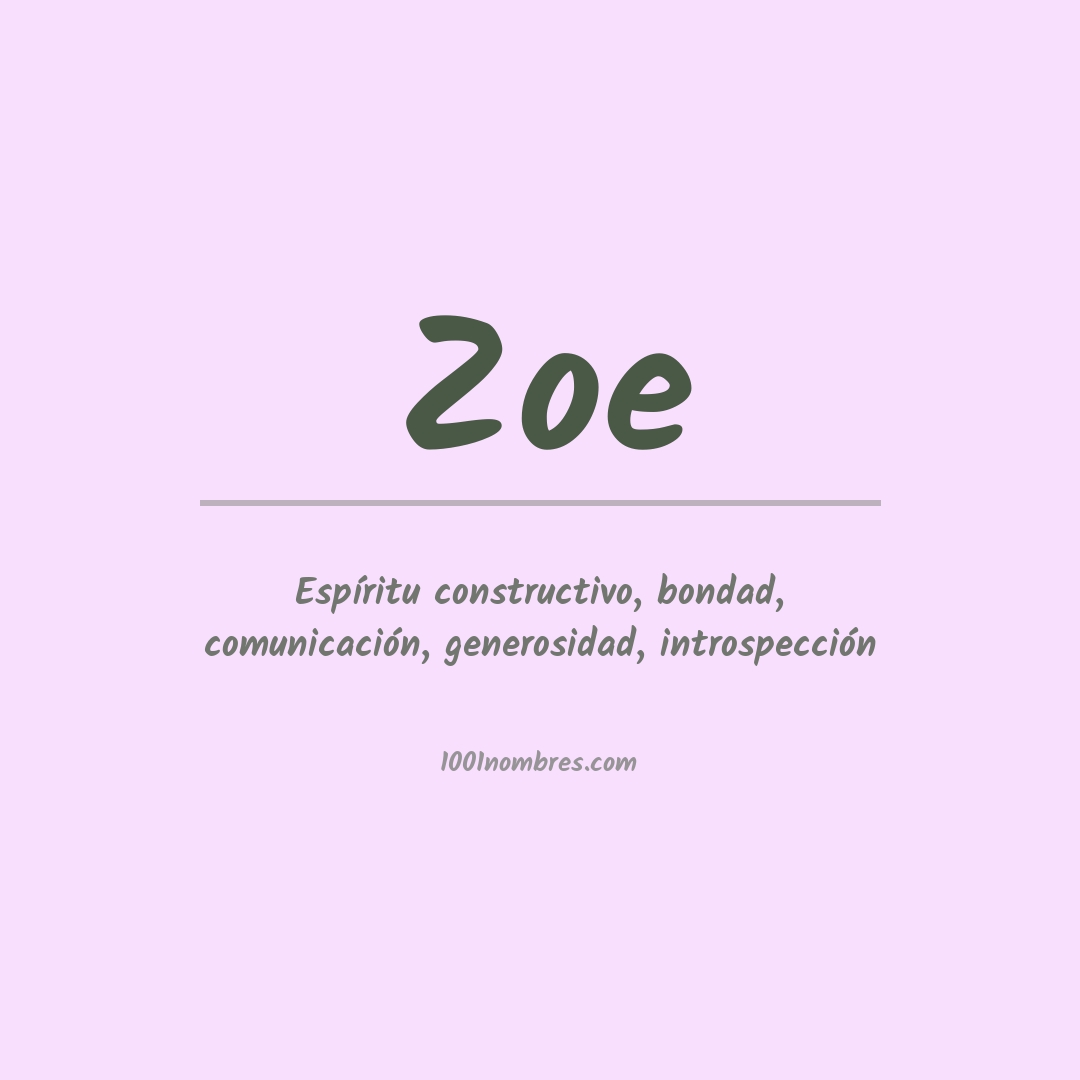 Significado del nombre Zoe
