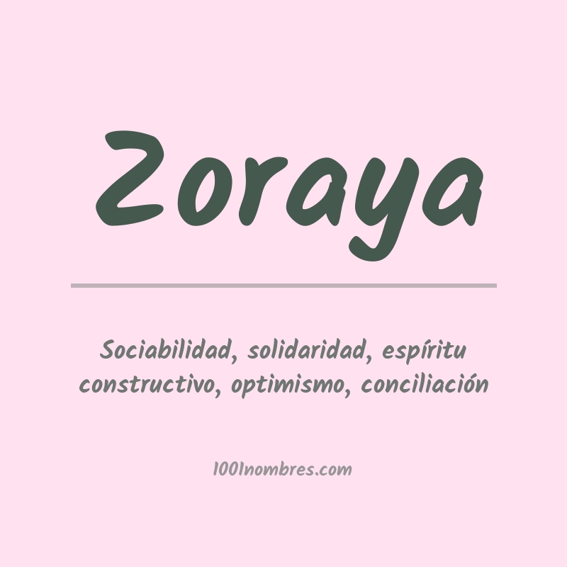 Significado del nombre Zoraya