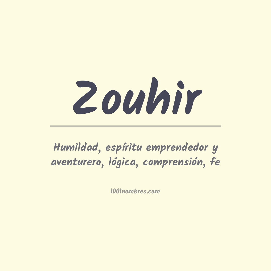 Significado del nombre Zouhir